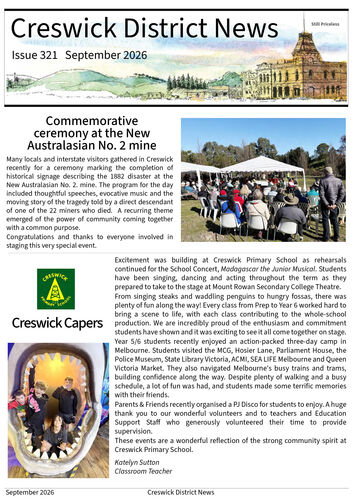 Creswick District News - September 2026